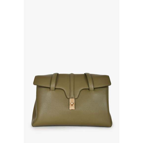 Celine Accessories - Celine 2020 Green Leather Medium Soft 16 Shoulder Bag